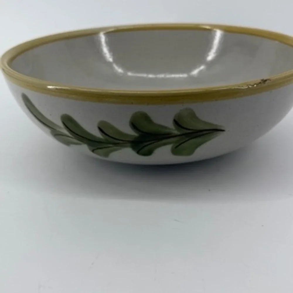 Louisville Stoneware Kentucky Hand Painted Floral Serving Bowl 10.75 Inch